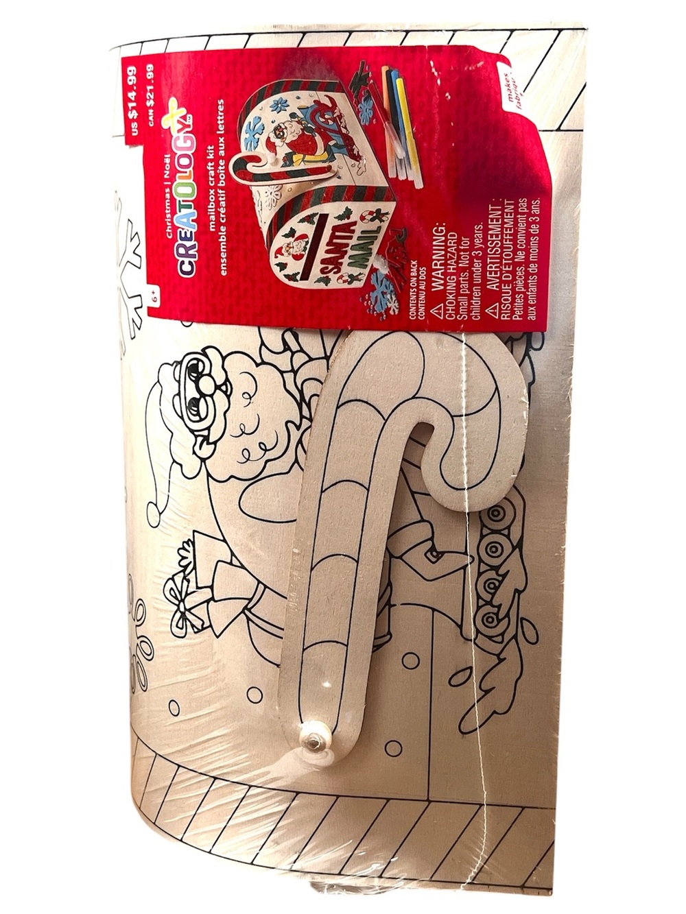 Kids DIY Christmas Holiday Santa's Creatology Mailbox Craft Kit Ages 6+